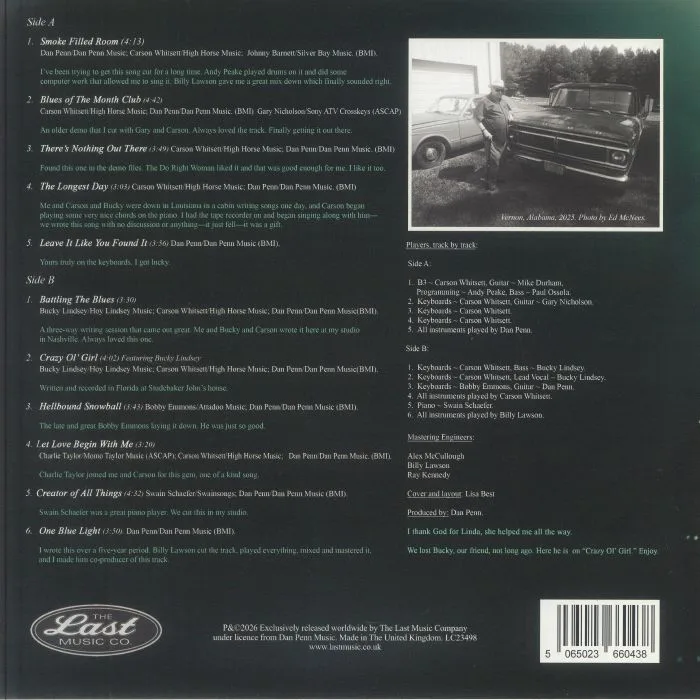 Back cover — Dan PENN — Smoke Filled Room