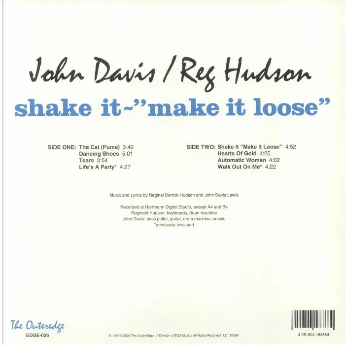 Обратная сторона обложки — JD Puma LEWIS — Shake It Make It Loose (reissue)