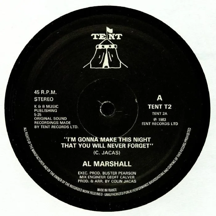 Front cover — Al MARSHALL — I'm Gonna Make This Night That You Will Never Forget