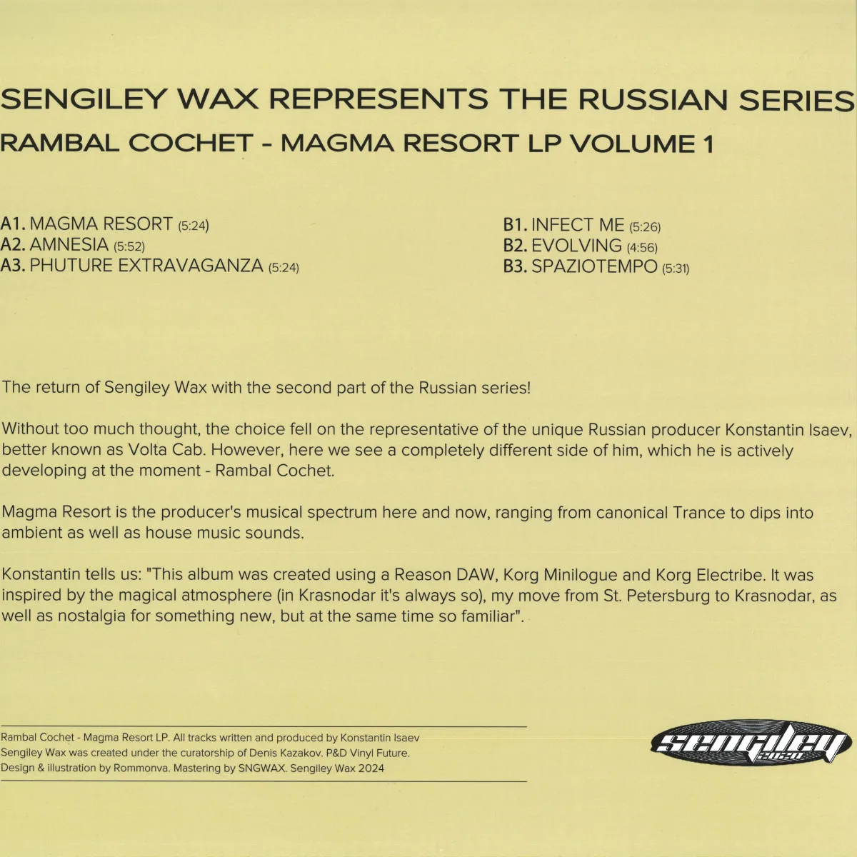 Back cover — Rambal Cochet — Magma Resort LP Volume 1