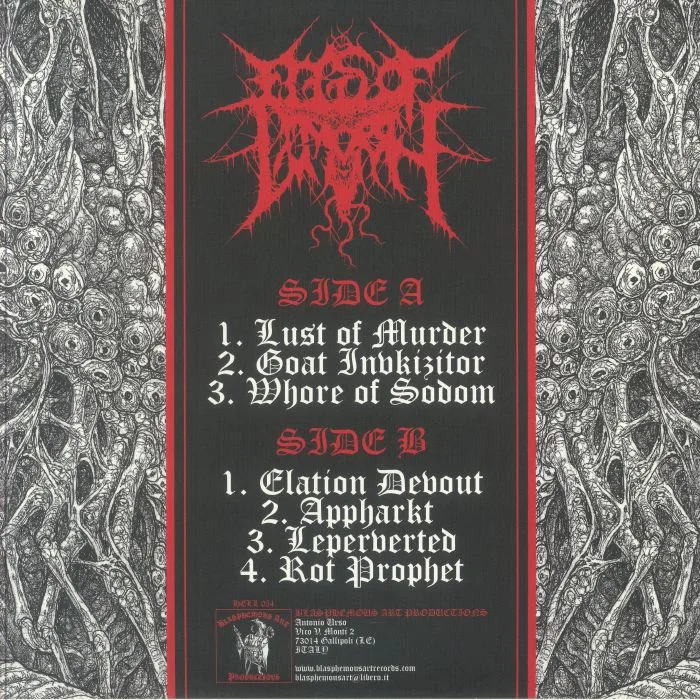 Обратная сторона обложки — EGGS OF GOMORRH — Rot Prophet (reissue)