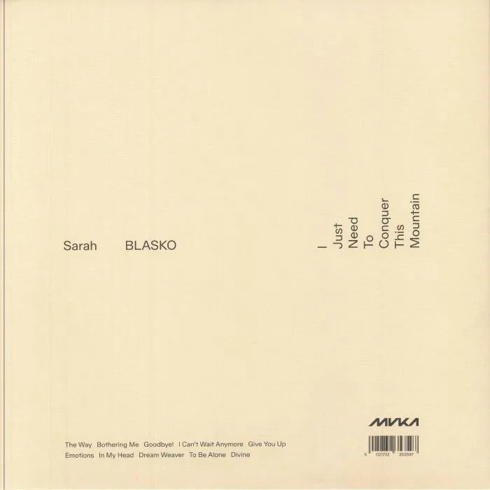 Back cover — Sarah BLASKO — I Just Need To Conquer This Mountain
