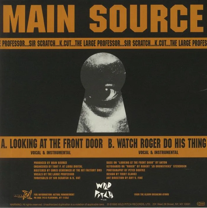 Back cover — MAIN SOURCE — Looking At The Front Door (reissue)