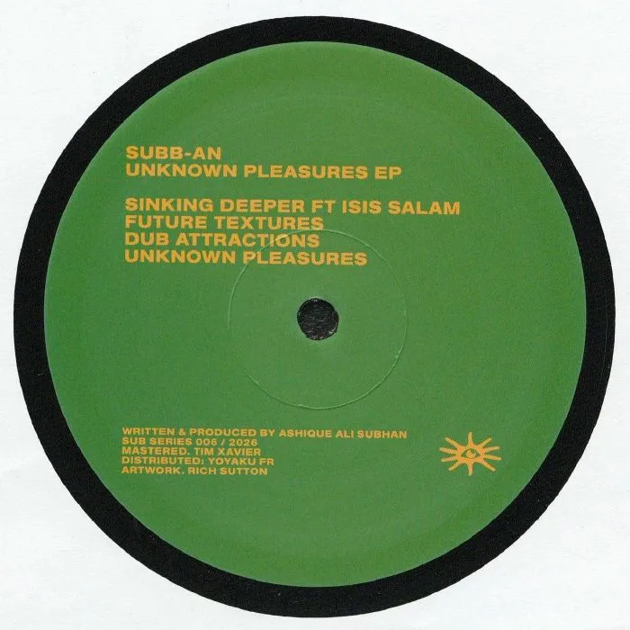 Обратная сторона обложки — SUBB AN — Unknown Pleasures EP
