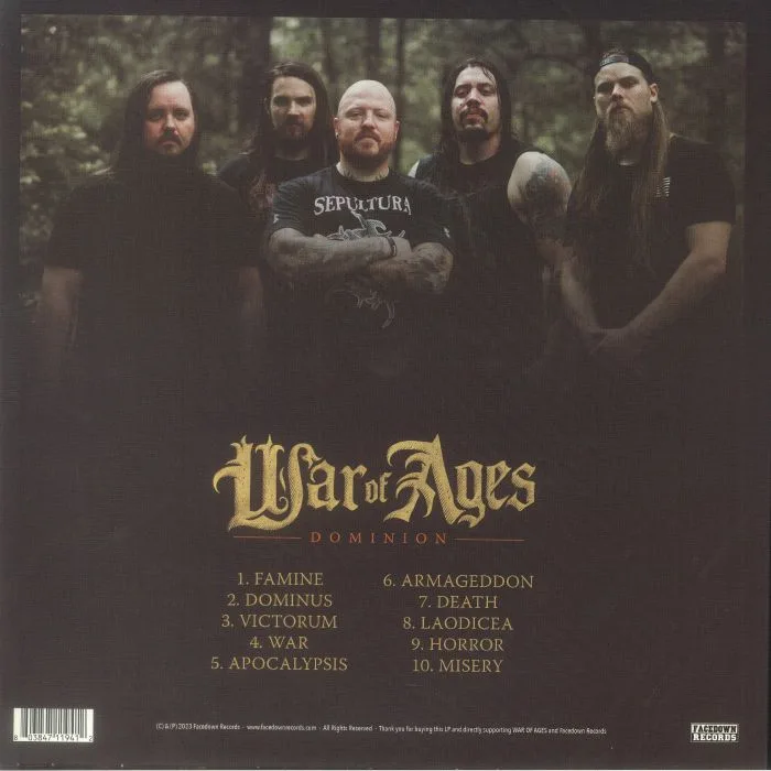 Back cover — WAR OF AGES — Dominion
