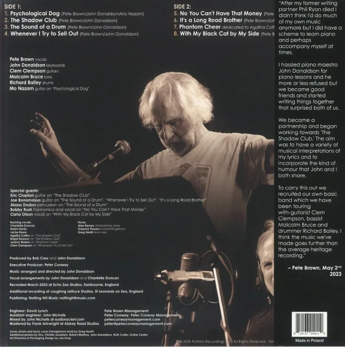 Back cover — Pete BROWN — The Shadow Club