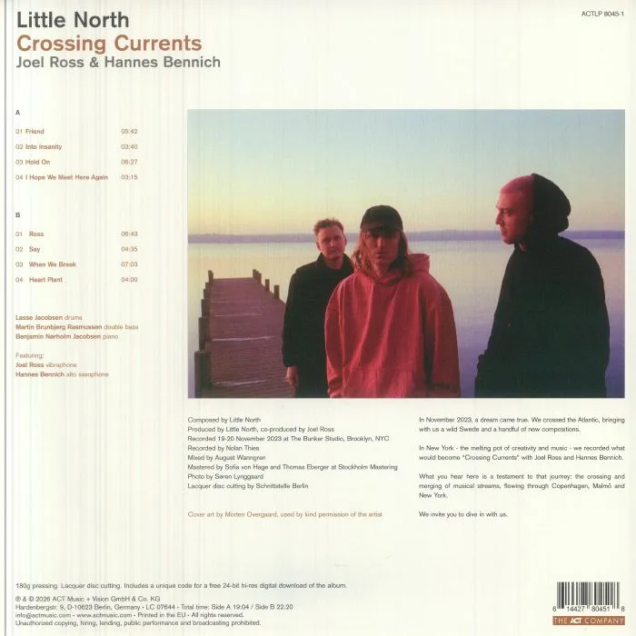 Обратная сторона обложки — LITTLE NORTH feat JOEL ROSS / HANNES BENNICH — Crossing Currents
