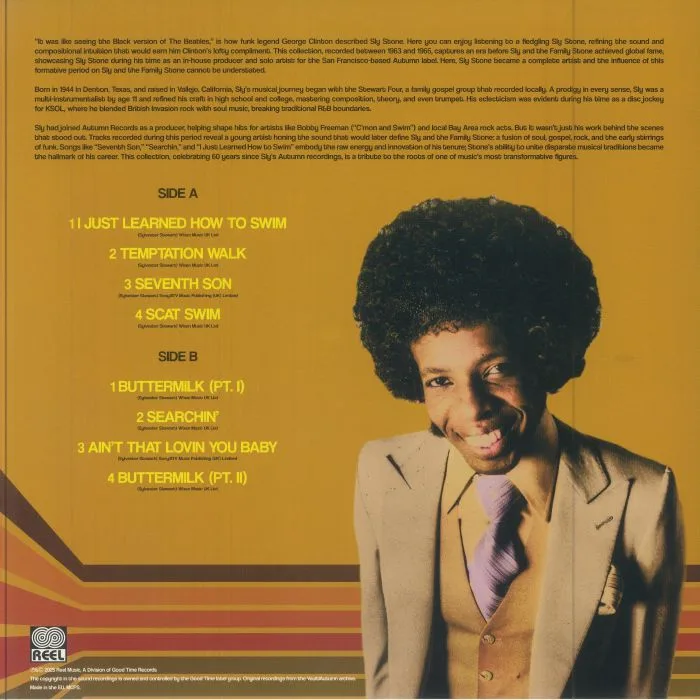 Back cover — Sly STONE — The Autumn Sessions 1963-65 (Record Store Day RSD 2025)