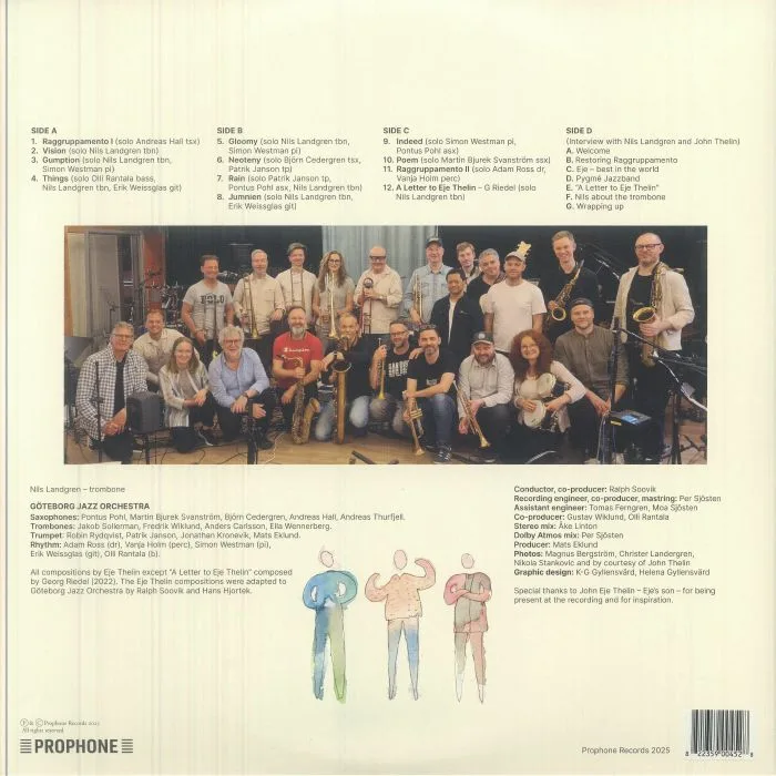 Back cover — GOTEBORG JAZZ ORCHESTRA with NILS LANDGREN — A Letter To Eje Thelin