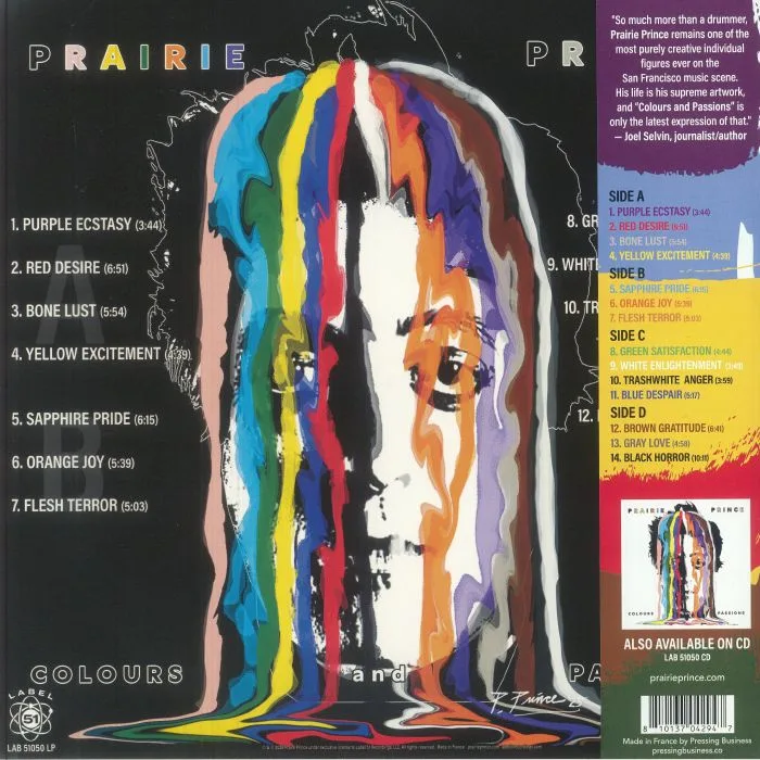 Обратная сторона обложки — PRAIRIE PRINCE — Colours & Passions