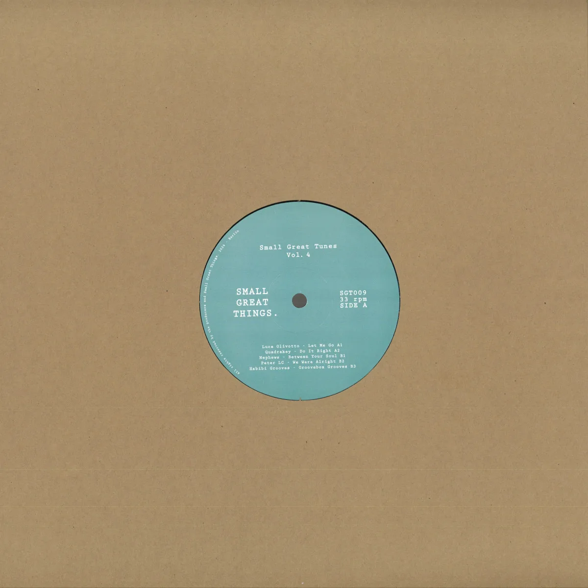 Back cover — Luca Olivotto, Quadrakey, Nephews, Peter LC, Habibi Grooves — Small Great Tunes Vol. 4