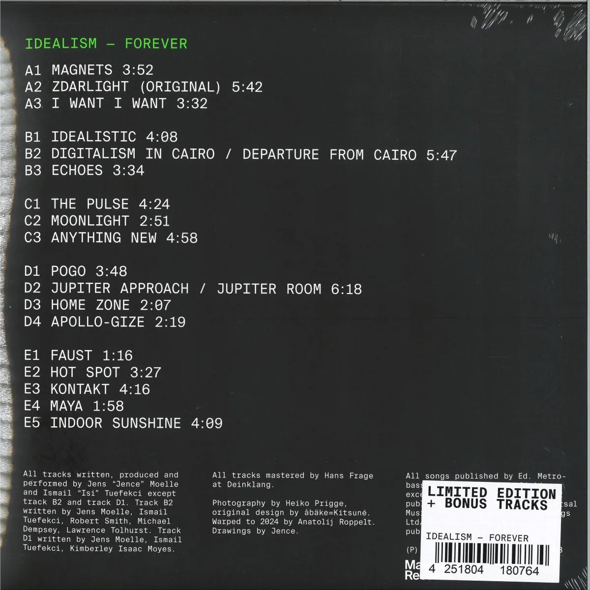 Back cover — Digitalism — Idealism Forever LP 3x12"