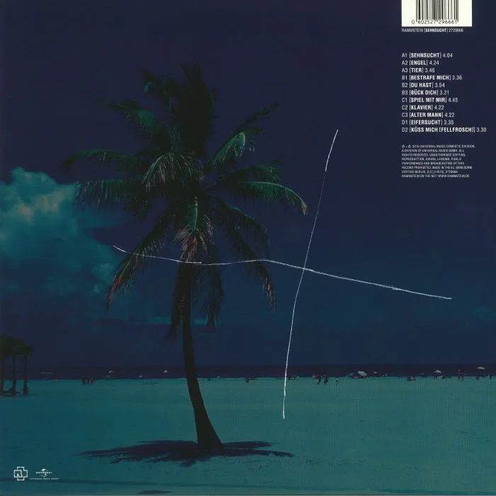 Back cover — RAMMSTEIN — Sehnsucht (reissue)