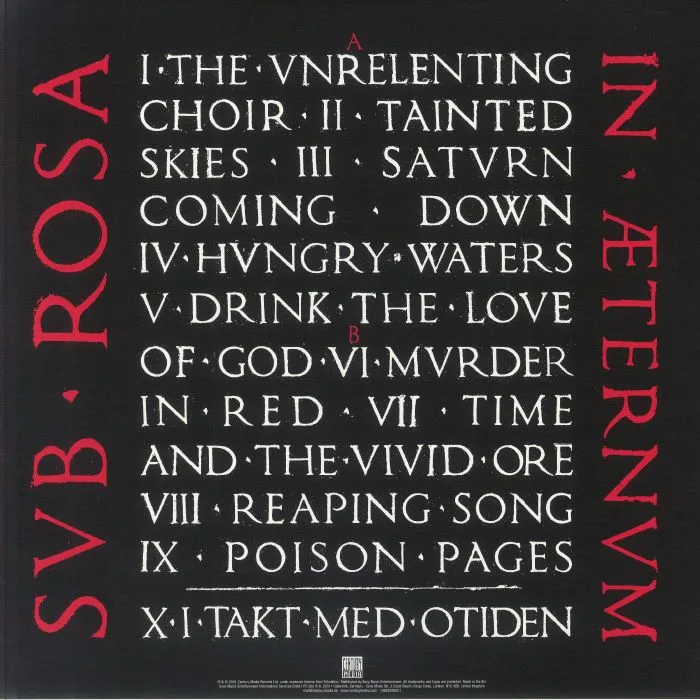 Обратная сторона обложки — TRIBULATION — Sub Rosa In Aeternum