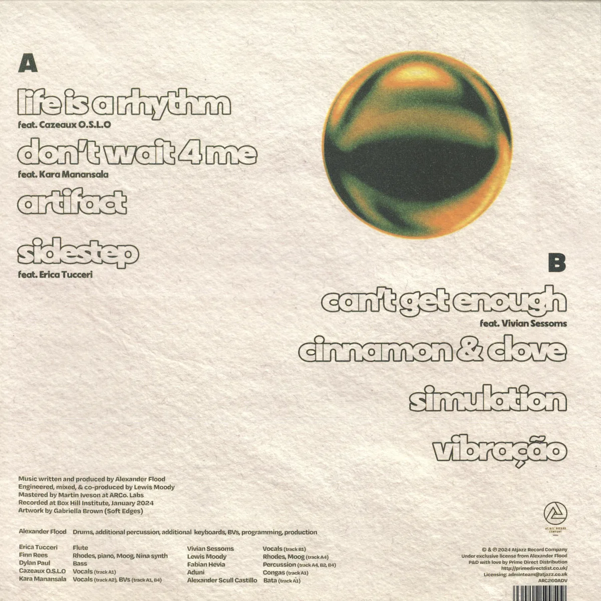 Back cover — Alexander Flood — Artifactual Rhythm