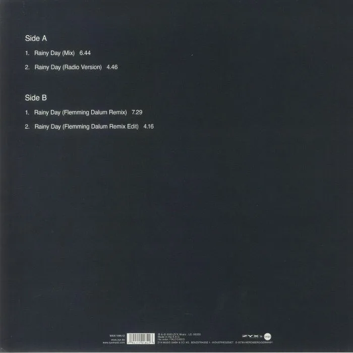 Back cover — BRANDO — Rainy Day (40th Anniversary Edition)