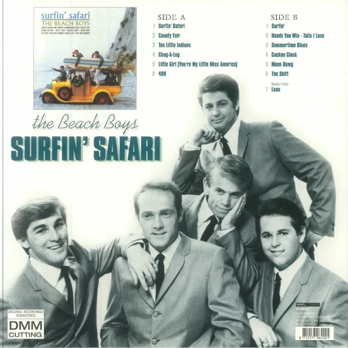 Обратная сторона обложки — The BEACH BOYS — Surfin' Safari (remastered)