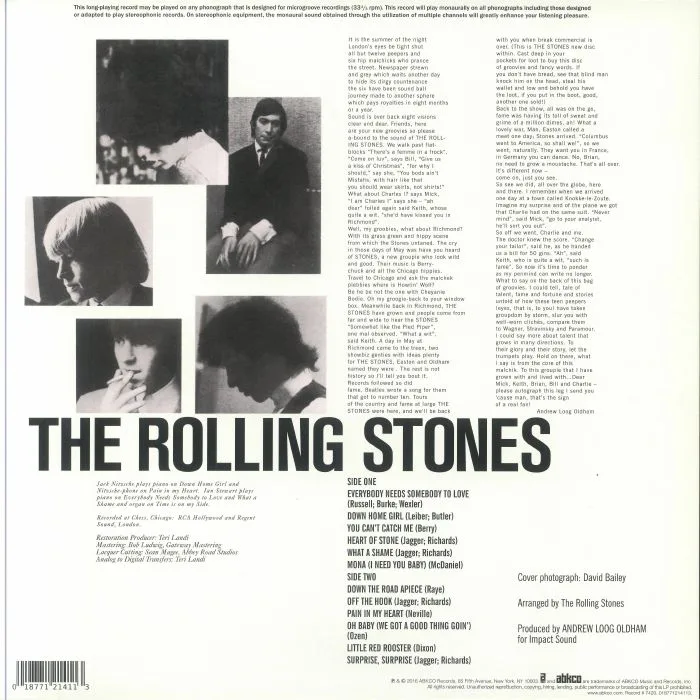 Back cover — The ROLLING STONES — The Rolling Stones Now! (mono) (reissue)