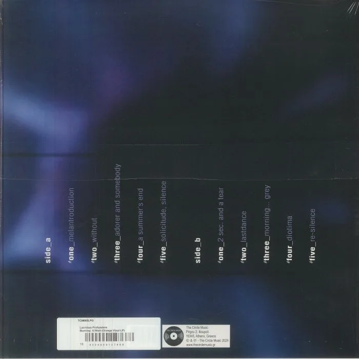 Back cover — LACRIMAS PROFUNDERE — Burning: A Wish