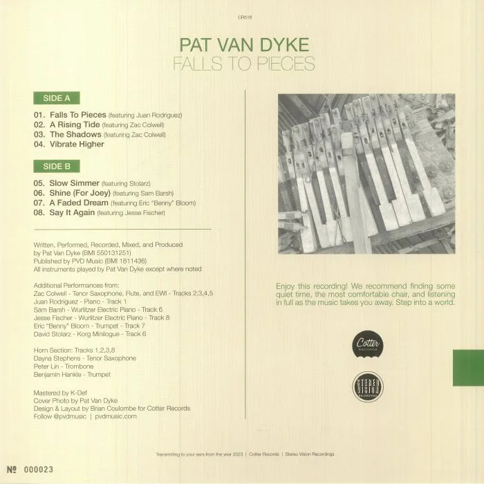 Back cover — Pat VAN DYKE — Falls To Pieces