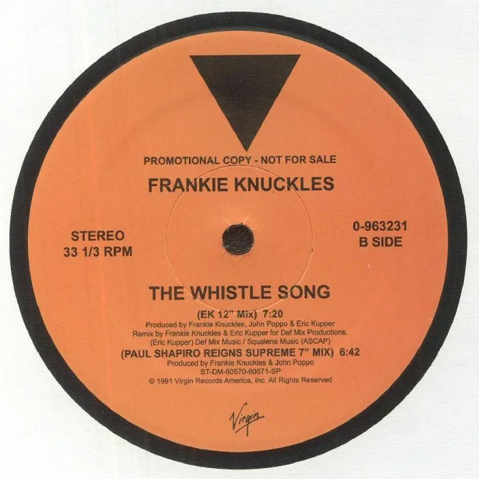 Обратная сторона обложки — FRANKIE KNUCKLES — The Whistle Song (B-STOCK)