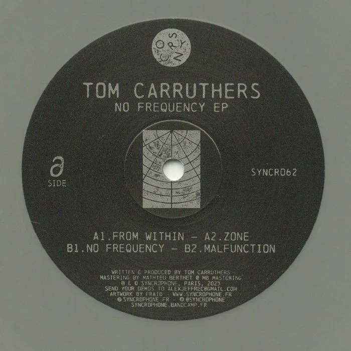 Лицевая сторона обложки — Tom CARRUTHERS — No Frequency EP