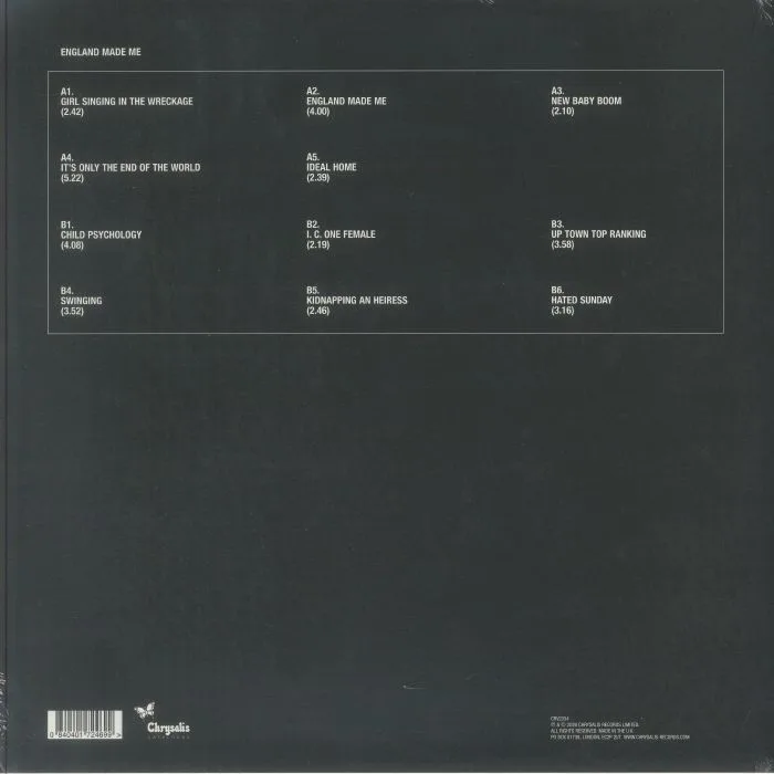 Back cover — BLACK BOX RECORDER — England Made Me