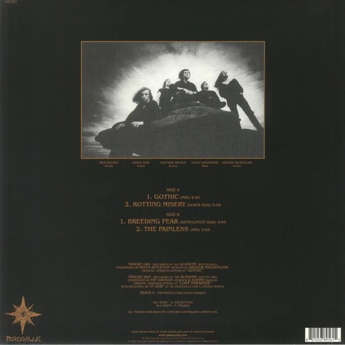 Back cover — PARADISE LOST — Gothic EP