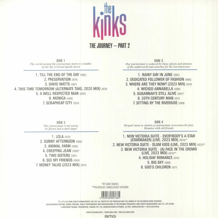 Back cover — The KINKS — The Journey: Part 2