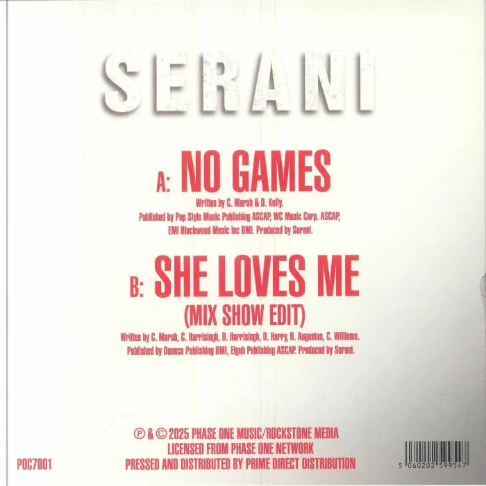 Обратная сторона обложки — SERANI — No Games (Record Store Day RSD 2025)