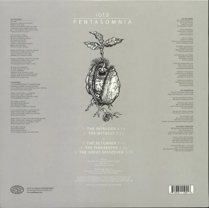 Back cover — IOTA — Pentasomnia