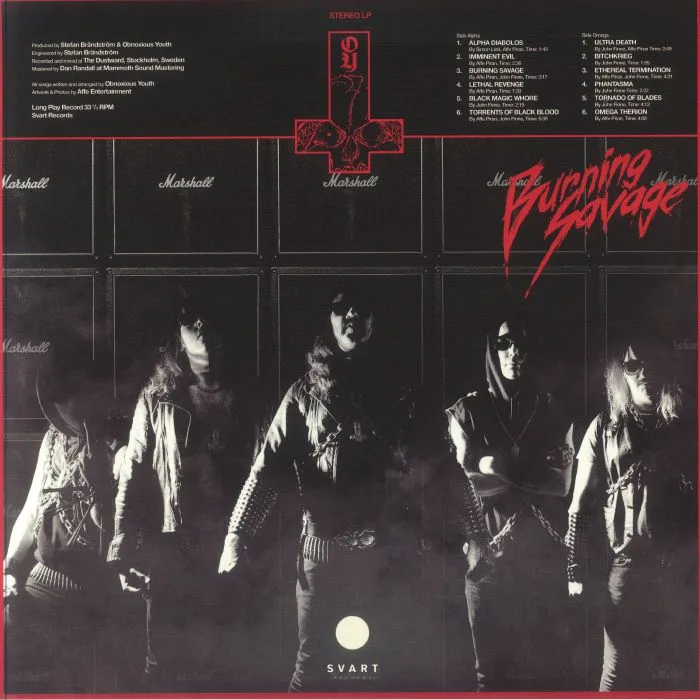 Back cover — OBNOXIOUS YOUTH — Burning Savage