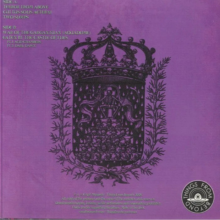 Back cover — CRYPT MONARCH — Codex Pestilentia