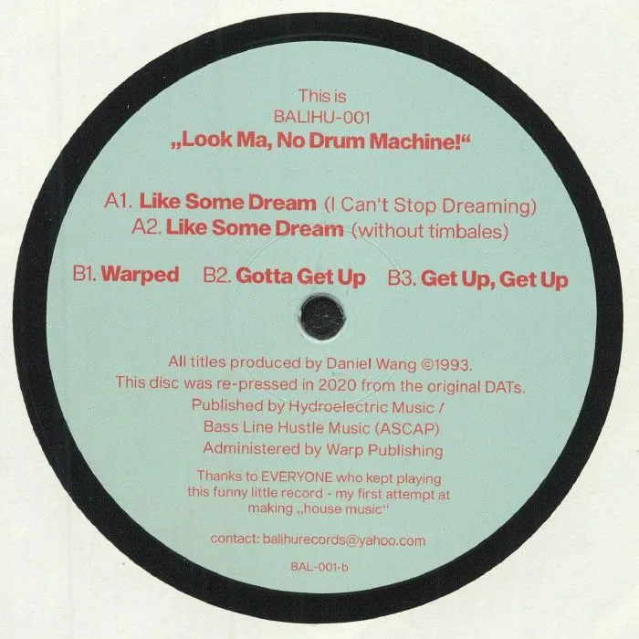 Back cover — Daniel WANG — Look Ma No Drum Machine! (2020 Edition)