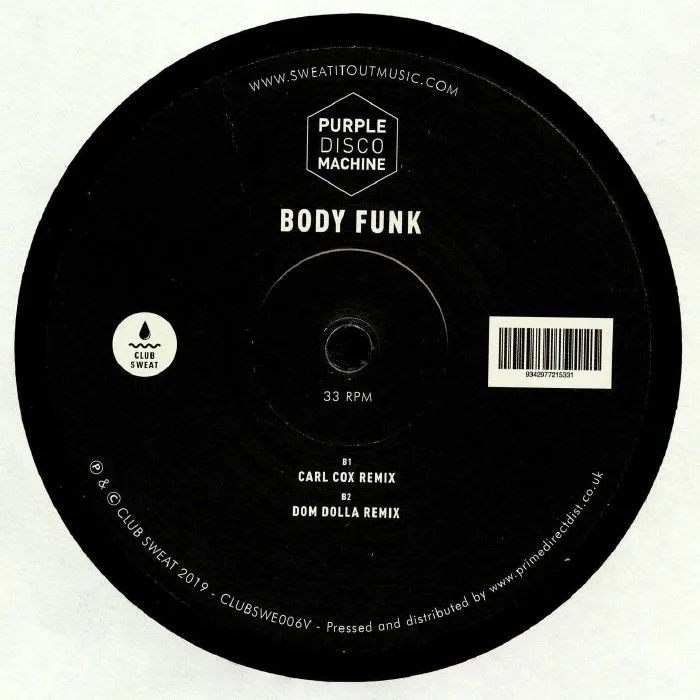 Обратная сторона обложки — PURPLE DISCO MACHINE — Body Funk (remixes)