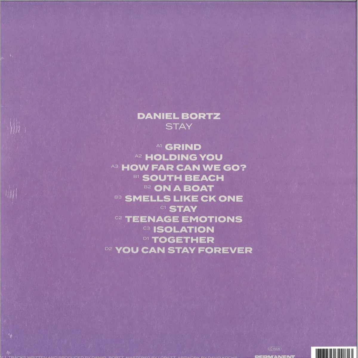 Обратная сторона обложки — Daniel Bortz — Stay 2x12"