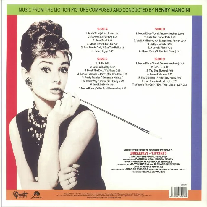Обратная сторона обложки — Henry MANCINI — Breakfast At Tiffany's (Soundtrack)