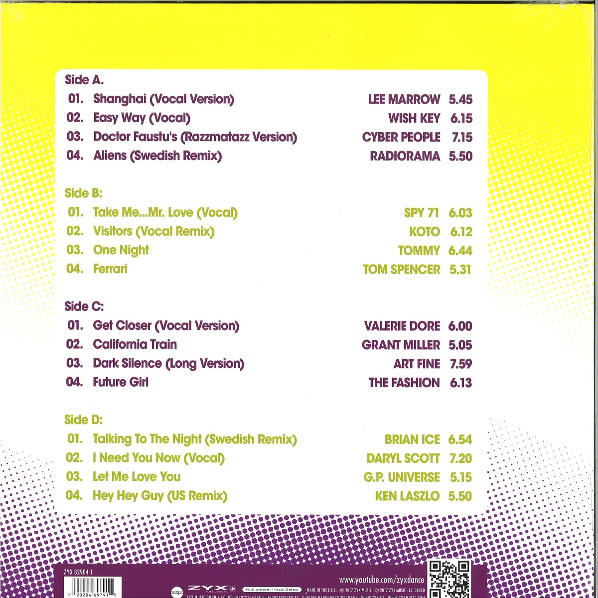 Back cover — Various — ZYX Italo Disco Collection 3 (2x12")