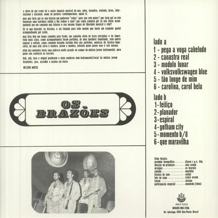 Обратная сторона обложки — OS BRAZOES — Os Brazoes (Record Store Day Black Friday 2021)