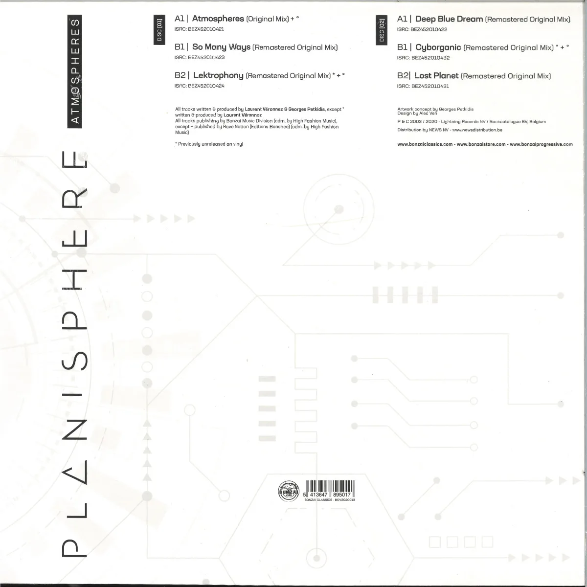 Обратная сторона обложки — Planisphere — ATMOSPHERES - ALBUM VINYL SAMPLER 2x12"