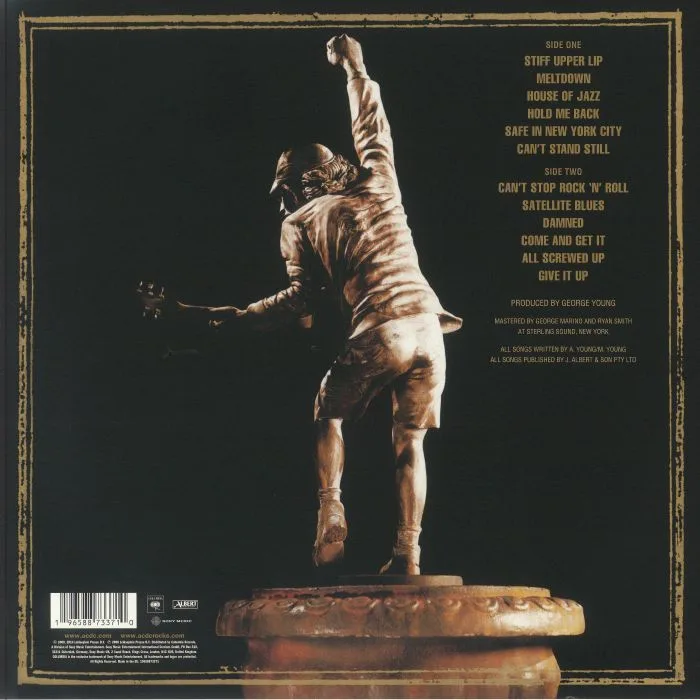 Обратная сторона обложки — AC / DC — Stiff Upper Lip (AC / DC 50th Anniversary Edition)