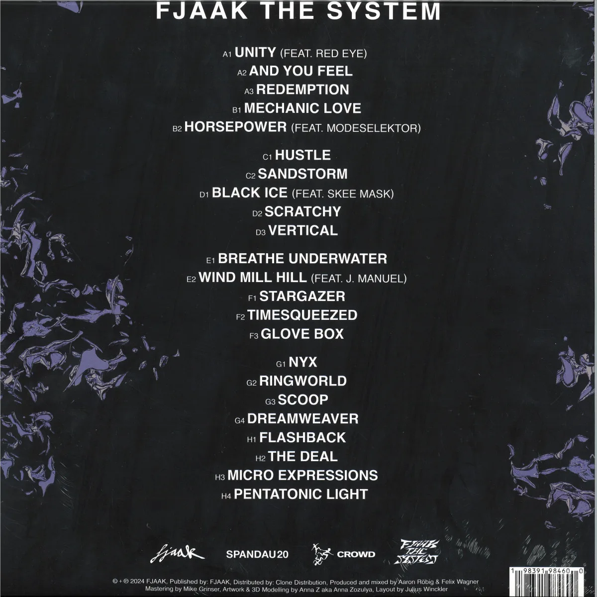 Back cover — FJAAK — FJAAK THE SYSTEM LP 4x12"