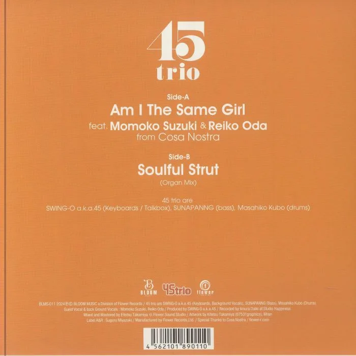 Обратная сторона обложки — 45TRIO — Am I The Same Girl