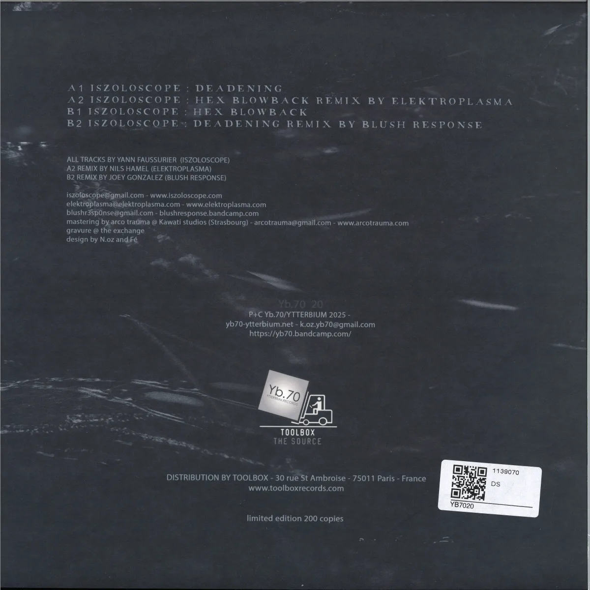 Back cover — Iszoloscope,Blush Response,Elektroplasma — Hex Blowback