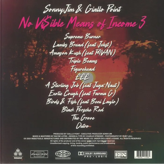 Back cover — SONNYJIM / GIALLO POINT — No Visible Means Of Income 3