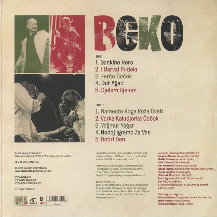 Обратная сторона обложки — BARCELONA GIPSY KLEZMER ORCHESTRA — Balkan Reunion