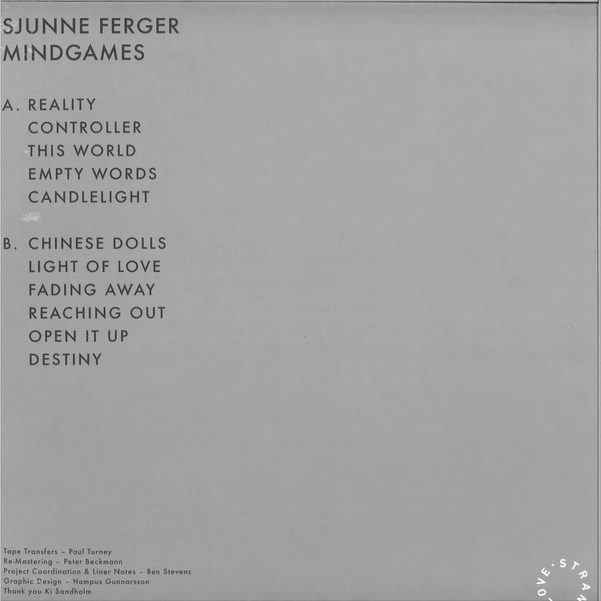 Back cover — Sjunne Ferger — Mind Games