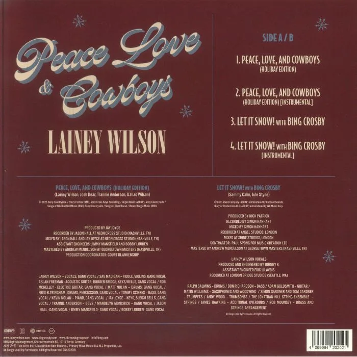 Обратная сторона обложки — Lainey WILSON — Peace Love & Cowboys (Holiday Edition)
