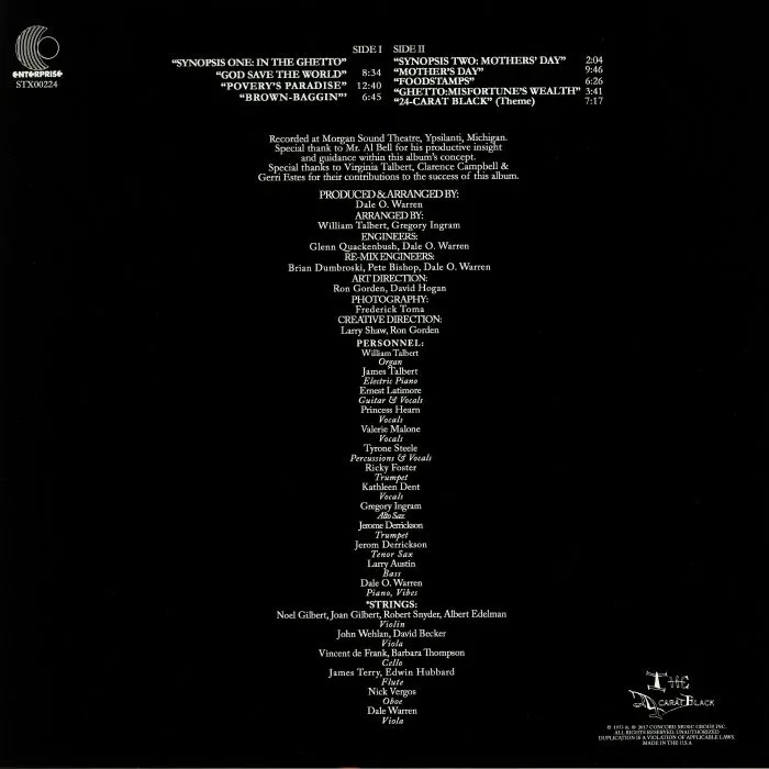 Обратная сторона обложки — The 24 CARAT BLACK — Ghetto: Misfortune's Wealth (reissue)