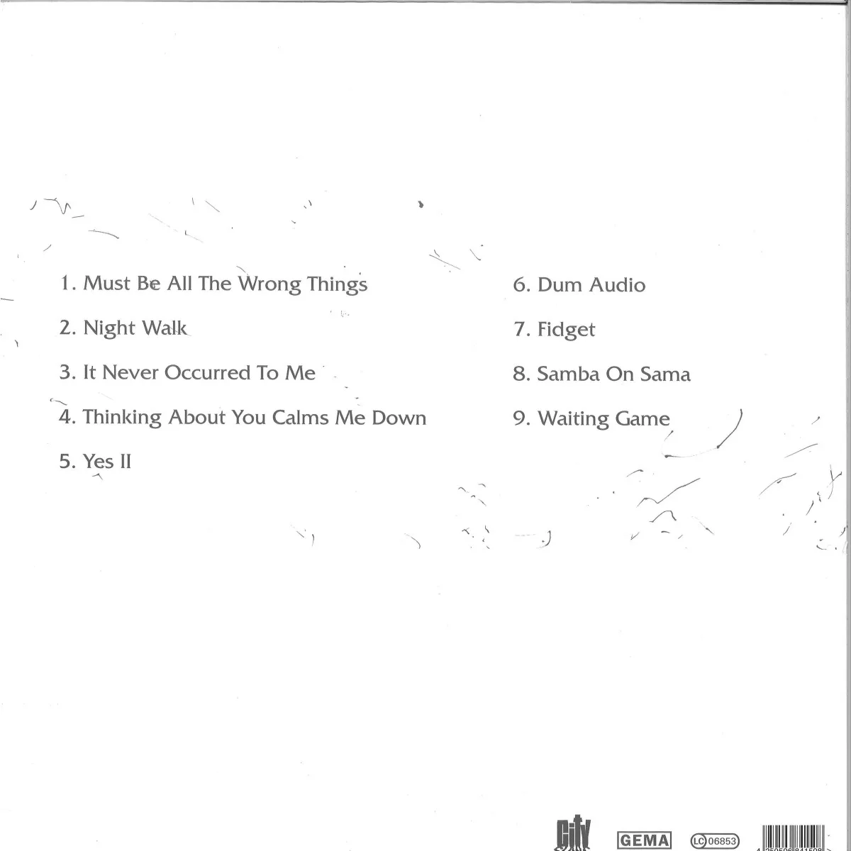 Back cover — Junior Boys — Waiting Game LP